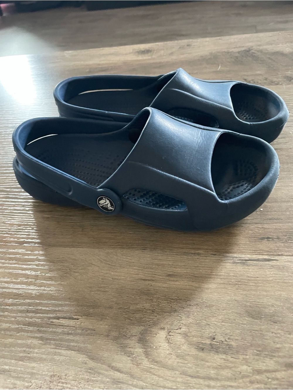 Crocs Nile Navy blue slingback classic foam rubber walking beach travel slides 6